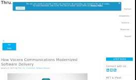 
							         How Vocera Communications Modernized Software Delivery - Thru Inc								  
							    