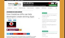
							         How Vodafone APIs can help developers create winning Apps ...								  
							    