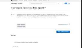 
							         How would I delete a free app ID? |Apple Developer Forums								  
							    