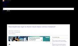 
							         How would one login to Azure cloud classic service instance ...								  
							    