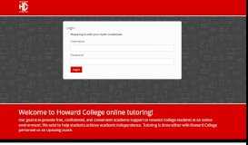 
							         Howard College Online Tutoring: Login								  
							    