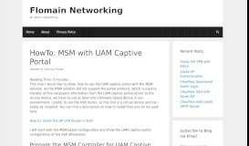 
							         HowTo: MSM with UAM Captive Portal - Flomain Networking								  
							    