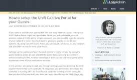 
							         Howto setup the Unifi Guest Portal - LazyAdmin								  
							    