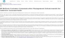 
							         HP Delivers Customer Communication Management ... - HP News								  
							    