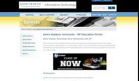 
							         HP Education Portal - Johns Hopkins University								  
							    