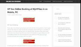 
							         HP Gas Booking Online at MyHPGas.in Portal! HP Gas Login								  
							    