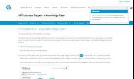 
							         HP Instant Ink - View Your Page Count | HP® Customer Support								  
							    
