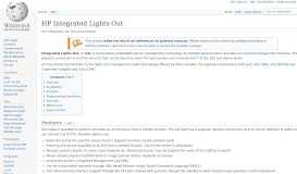 
							         HP Integrated Lights-Out - Wikipedia								  
							    