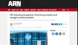 
							         HP introduces partner financing model and merges online portals - ARN								  
							    