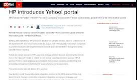 
							         HP introduces Yahoo! portal | ZDNet								  
							    