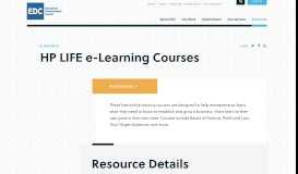 
							         HP LIFE e-Learning Courses | EDC - Education Development Center								  
							    