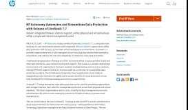 
							         HP News - HP Autonomy Automates and Streamlines Data Protection ...								  
							    