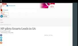 
							         HP pilots Smarts Leads in SA | ITWeb								  
							    
