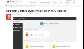 
							         HP Smart Device Services webinars by MPS Monitor - MPS Monitor								  
							    