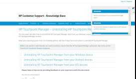 
							         HP Touchpoint Manager - Uninstalling HP Touchpoint ... - HP Support								  
							    
