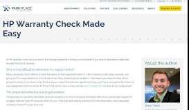 
							         HP Warranty Check Made Easy | Park Place - Park Place Technologies								  
							    