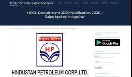
							         HPCL Recruitment 2020 Notification 2020 - Sales hpcl co in ...								  
							    