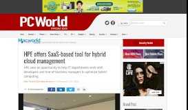
							         HPE offers SaaS-based tool for hybrid cloud management - PC World ...								  
							    