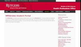 
							         HPOdrome Student Portal - Rutgers HPO								  
							    