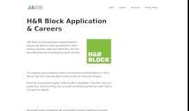 
							         H&R Block Application - H&R Block Careers - (APPLY NOW)								  
							    