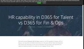 
							         HR capability in D365 for Talent vs D365 for Fin & Ops » Incremental ...								  
							    