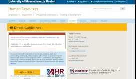 
							         HR Direct - Human Resources - UMass Boston								  
							    