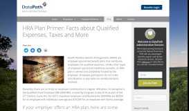 
							         HRA Plan Primer: Facts about Qualified Expenses, Taxes and More ...								  
							    
