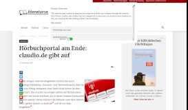 
							         Hörbuchportal am Ende: claudio.de gibt auf - literaturcafe.de								  
							    