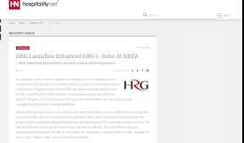
							         HRG Launches Enhanced HRG I-Suite At NBTA - Hospitality Net								  
							    