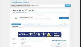 
							         hrnow.com.au at Website Informer. CBA Logon. Visit Hrnow.								  
							    