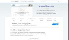 
							         Hr.rcwilley.com website. RC Willey Corporate Portal.								  
							    