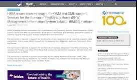 
							         HRSA issues sources sought for O&M and DME support Services for ...								  
							    