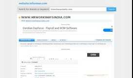 
							         hrworkwaysindia.com at Website Informer. Visit ...								  
							    