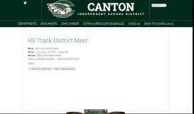 
							         HS Track District Meet | Canton Independent School District								  
							    