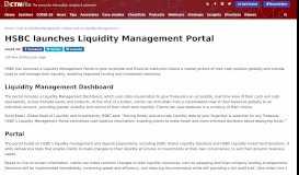 
							         HSBC launches Liquidity Management Portal - CTMfile								  
							    