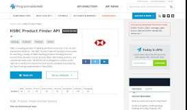 
							         HSBC Product Finder API | ProgrammableWeb								  
							    