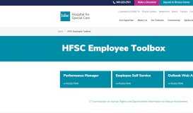 
							         HSC Employee Toolbox | Hospital for Special Care								  
							    