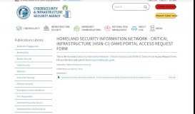 
							         HSIN-CI Dams Portal Access Request Form | Homeland Security								  
							    