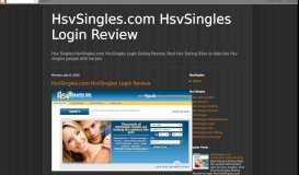 
							         HsvSingles.com HsvSingles Login Review								  
							    