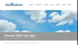 
							         HTML5 Help Topics - CLOUD 9 SOFTWARE								  
							    