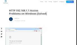 
							         HTTP 192.168.1.1 Access Problems on Windows [Solved ...								  
							    