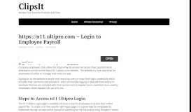 
							         https://n11.ultipro.com – Login to Employee Payroll - Clipsit								  
							    