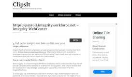 
							         https://payroll.integrityworkforce.net - Integrity WebCenter ...								  
							    