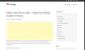 
							         https://portal.vc.edu – Virginia College Student Portal - Websnips								  
							    