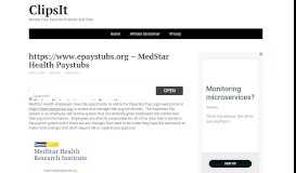 
							         https://www.epaystubs.org – MedStar Health Paystubs - Clipsit								  
							    