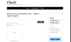 
							         http://www.safeconow.com – Safeco Agent Login - Clipsit								  
							    