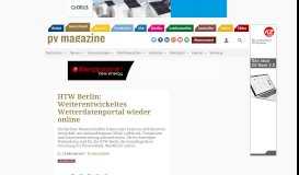 
							         HTW Berlin: Weiterentwickeltes Wetterdatenportal wieder online – pv ...								  
							    