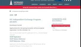 
							         HU Independent Exchange Program (HUIEP) | Howard University								  
							    
