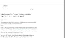 
							         Häufig gestellte Fragen zu B2B Collaboration – Azure Active Directory ...								  
							    