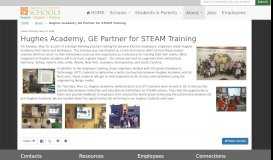 
							         Hughes Academy, GE Partner for STEAM Training								  
							    
